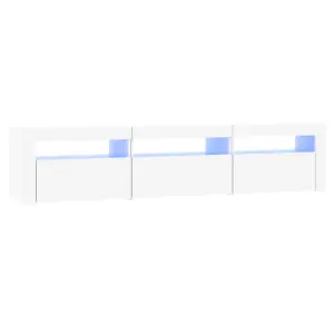 Berkfield TV Cabinet with LED Lights White 180x35x40 cm