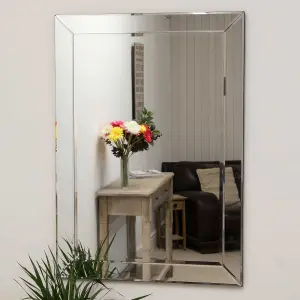 MirrorOutlet Horsley All Glass Modern Wall Mirror 110 x 77 CM