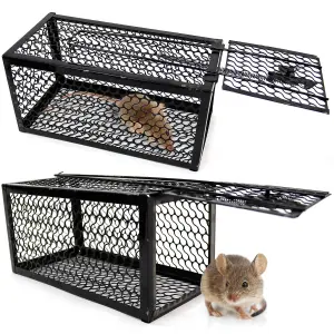 Metal Rat Mouse Trap Humane Live Bait Vermin Rodent Cage 2pcs Traps Mice Pest