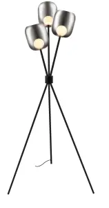 GoodHome Slough Tripod Matt Black LED Floor lamp