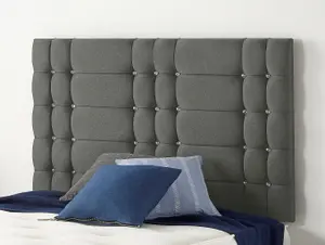 Somnior Linen Grey Bliss Divan Base With Headboard - Super King