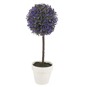 URBNLIVING 41cm Height Decorative Artificial Outdoor Ball Lavender Plant Tree Pot Colour Large