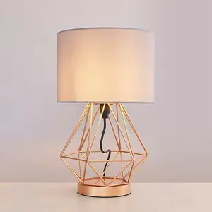 Haigler Metal Table Lamp Copper / Grey / No Bulb