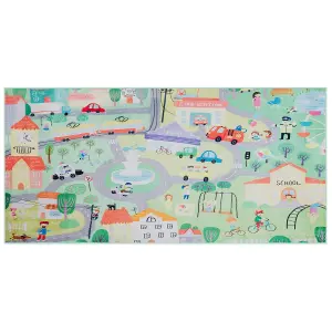 Kids Rug City Print 80 x 150 cm Green KEMER