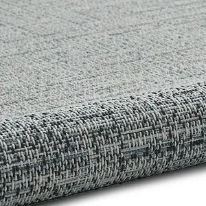 Plaid Flat Weave Easy Clean Rug - Beige/Blue - 120x170