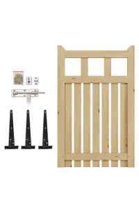 Durable Freestanding Wooden Garden Gate for Outdoor Use 76cm W x 120cm H