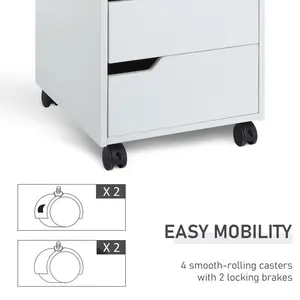 Mishia 40cm Wide 3 -Drawer Mobile File Cabinet