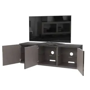 Black high gloss SMART large TV cabinet with wireless phone charging and Alexa or app operated LED mood lighting