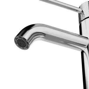 GoodHome Owens Medium Chrome effect Round Basin Mono mixer Tap