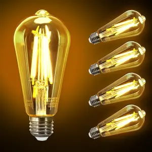 Aigostar E27 Vintage Light Bulbs, 4W LED Filament Bulb, 2200K