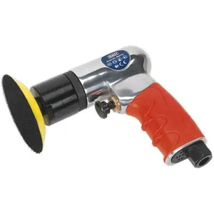 75mm Mini Air Polisher - Textured Grip - Lightweight Aluminium - Hook & Loop Pad