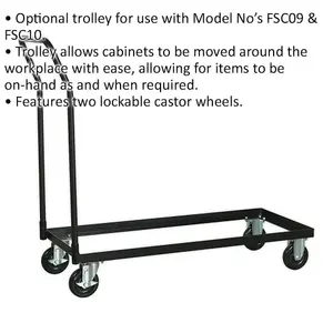 Versatile Trolley for ys04353 & ys04354 Flammables Storage Cabinet with Lockable Castors