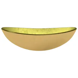 Berkfield Basin Tempered Glass 54.5x35x15.5 cm Gold