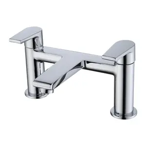 VURTU Anstey Bath Filler, 1/4 Turn, Dual Lever Ceramic Disc, High/ Low Water Pressure, 240(H) x 220(W), Chrome, 628511