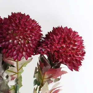 Pack of 6 x 70cm Large Ball Dahlia Artificial Flower Stem Pink