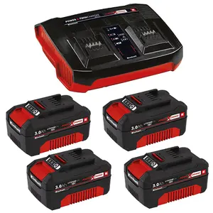 Einhell 18v Power X-Change Starter Kit 4x 3.0Ah Battery + Dual Port Twin Charger