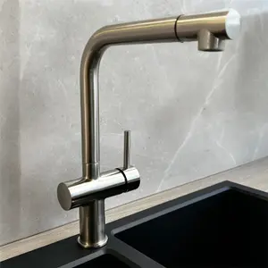 Liquida W15BN Single Lever Pull Out Spray Brushed Nickel Kitchen Mixer Tap