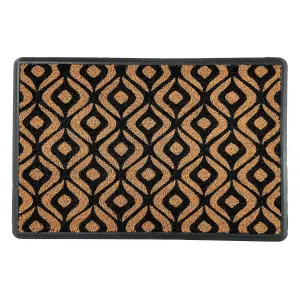 Mighty Mats® Natural & Black Geo Door mat, 60cm x 40cm