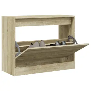 Berkfield Shoe Cabinet Sonoma Oak 80x34x63 cm Engineered Wood