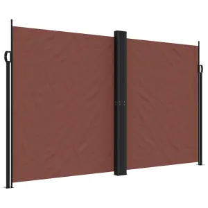 Berkfield Retractable Side Awning Brown 200x1000 cm