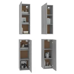 Berkfield TV Cabinets 4 pcs Grey Sonoma 30.5x30x90 cm Engineered Wood