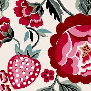 Cath Kidston Strawberry Gardens Glass Splashback - Red (600x750mm)