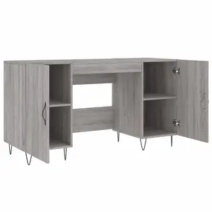 Berkfield Desk Grey Sonoma 140x50x75 cm Engineered Wood