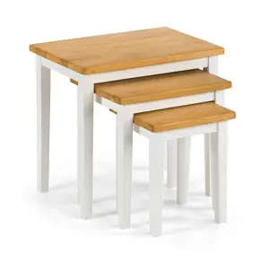 Elvina 3 Piece Nest of Tables Natural Oak/White