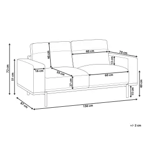 2 Seater Fabric Sofa Cream Beige SOVIK