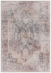 Lila Traditional Abstract Bordered Floral Persian Rug for Living Room and Bedroom-200cm X 290cm