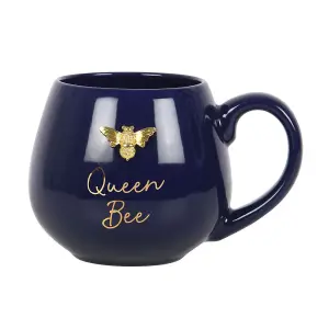 Navy Blue Ceramic Queen Bee Mug