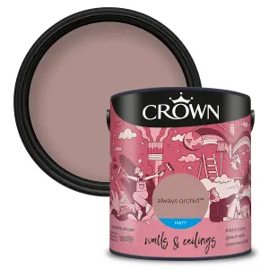 Crown Walls & Ceilings Matt Emulsion Paint Always Orchid - 2.5L