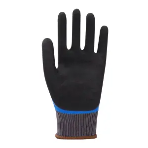 Site Nitrile & polyester Blue & black Grip glove, Large