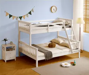 Hannah Triple Sleeper Single over Double Bunk Bed - White