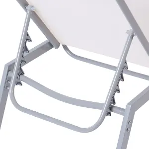 Beliani Modern Sun Lounger Metal White NOLI