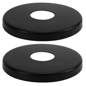 2 x 21mm G1/2 Black Tap Shower Pipe Cover High Collar Steel