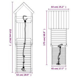 Berkfield Playhouse with Climbing Wall Solid Wood Douglas