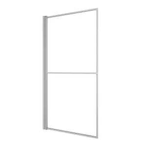 GoodHome Ezili Straight 1 panel Clear glass Chrome effect frame Bath screen, (W) 850mm (H) 1400mm