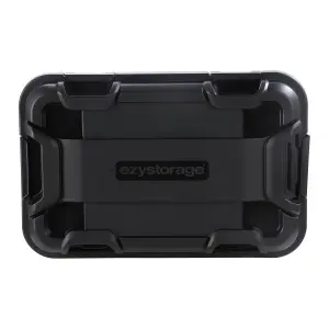 Ezy Storage Bunker tough Black 55L Medium Stackable Wheeled Storage box with Lid