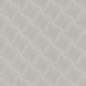 Grandeco Boutique Thuya Metallic Geo Embossed Textured Wallpaper, Grey