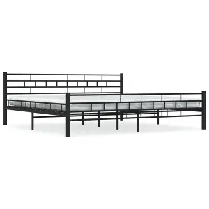 vidaXL Bed Frame without Mattress Black Steel 200x200 cm