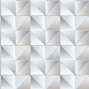 Galerie Geometrix Blue Grey Cubist Smooth Wallpaper