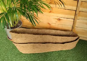 2 x Natural Coco Wall Trough Liner Cupped Shaped Coco Liner for a 24 Inch Wall Trough Basket