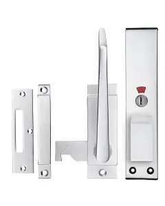 EAI - Disabled Toilet Lock Facility Indicator Bolt Set Washroom Bathroom Cubical Vacant Engaged Bolt- Satin Aluminium