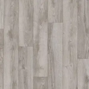 Wood Effect Flooring, Grey Contract Commercial Heavy-Duty Vinyl Flooring with 3.0mm Thickness-14m(45'11") X 4m(13'1")-56m²