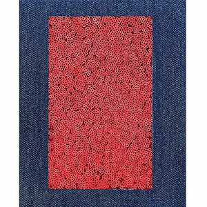 Denim Patches: with Sequins: Iron-on: 20 x 15cm: Blue & Red