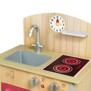 Teamson Kids Little Chef Porto Classic Interactive Wooden Play Kitchen, Wood