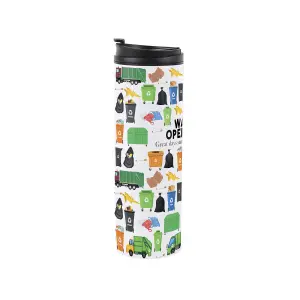 Waste Operative Travel Mug - Novelty Bin Man Worker Gift - Stainless Steel Double-Walled Hot/Cold Drinks Travel Flask