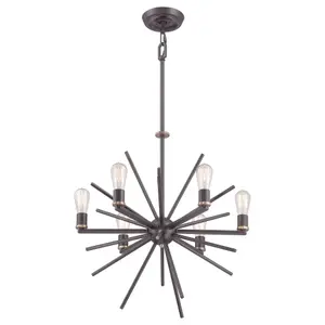 Elstead Carnegie 6 Light Ceiling Pendant Western Bronze Finish, E27