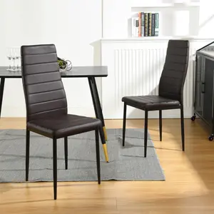 Herland Dining Chair (Set of 4) Dark Brown / Black